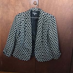 Polka dot blazer, cozy!